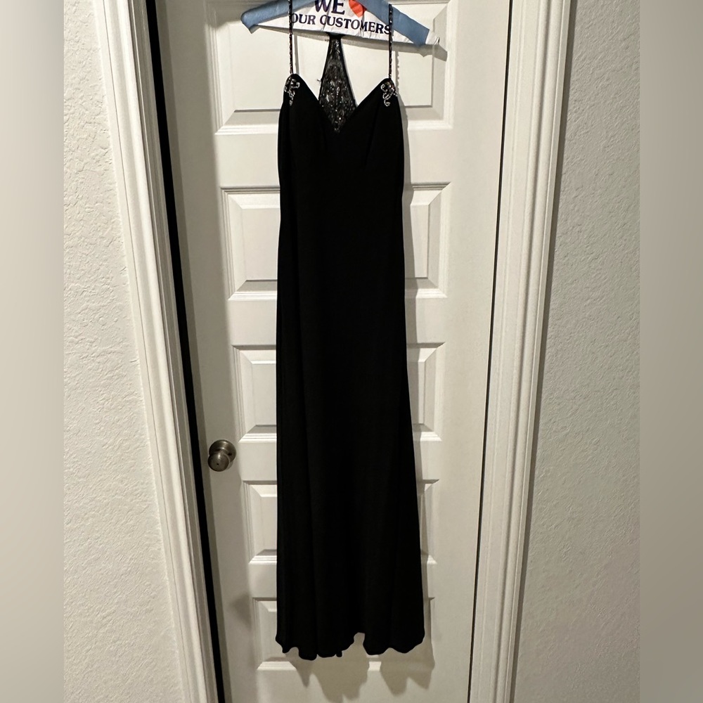 Floor length black dress